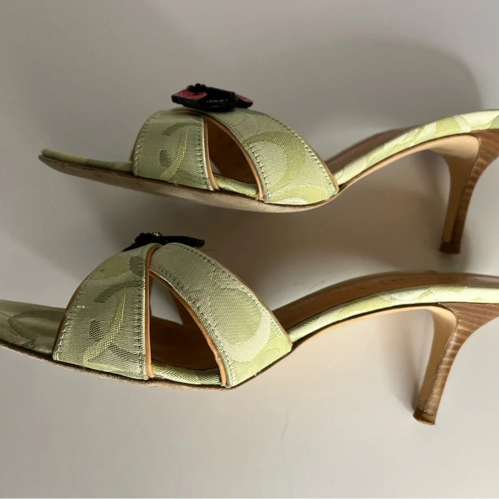 Coach Women's Sandals in Green with Red Ladybug Accents.  Ciara II size 9B. - Picture 11 of 16